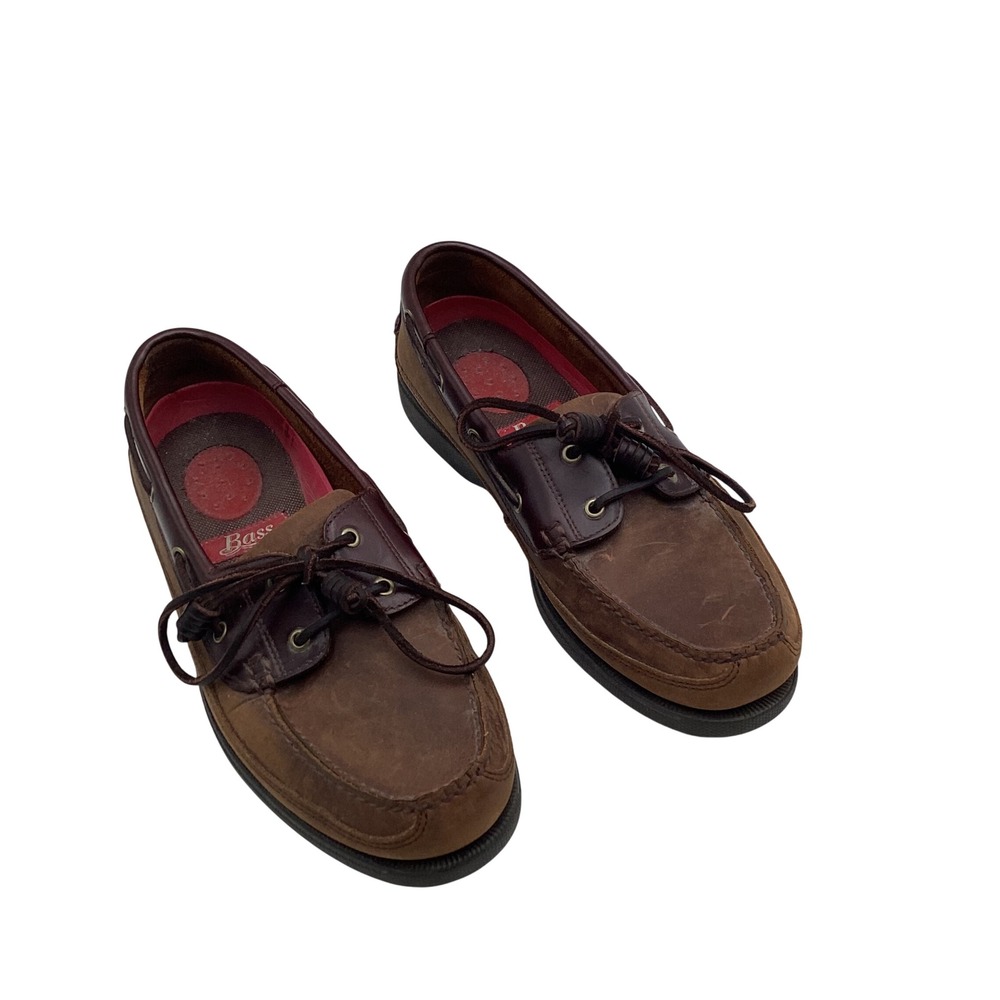 Bass Harry II Mens 10.5 M Brown Leather Boat Shoes Loafers 1670-230 Deck Shoes
